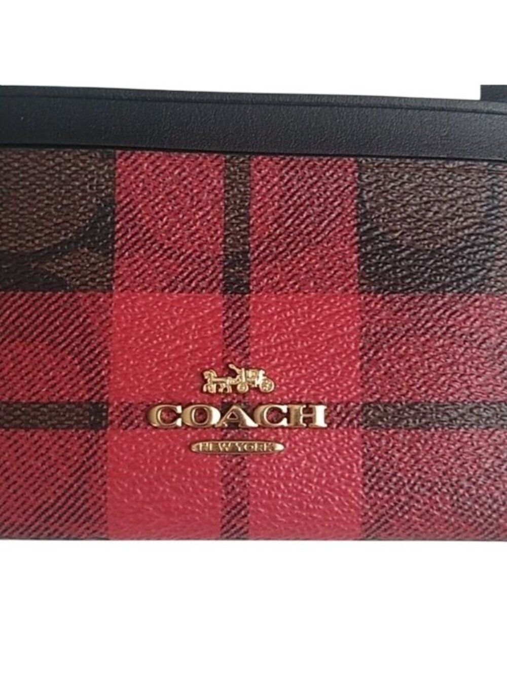 Coach F87799 Mini Skinny ID Case in Signature Canvas w/Field Plaid Print, IM/PGZ - Picture 3 of 7